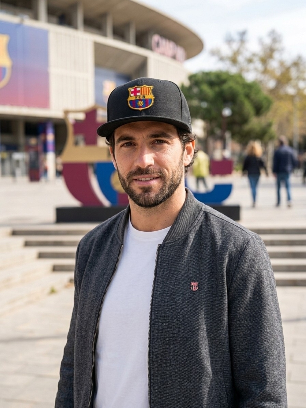 FCB Black Fitted Snapback Hat with Embroidered Crest